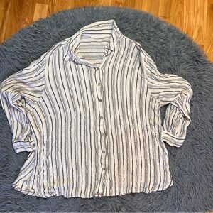 Jane + Delancey Striped Button-Up Women's Shirt Size 2X